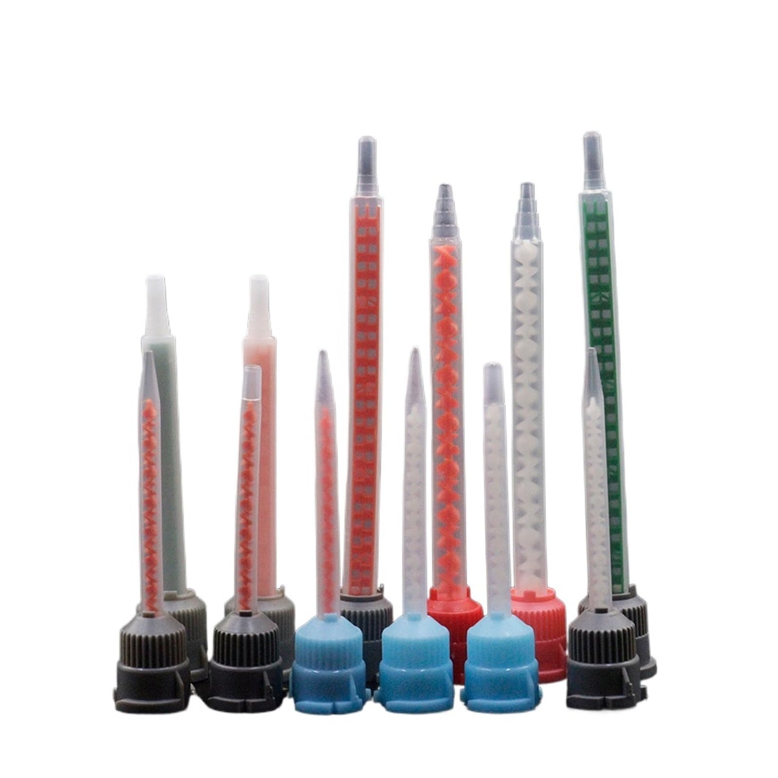 Epoxy Mixing Nozzle 50pcs MB Static Mixing Nozzles 1:1 Epoxy Adhesive Mixing Nozzles Cartridge Static Mixer AB Glue Mixing Tube(MB3.2-16L 1-1 50pcs)