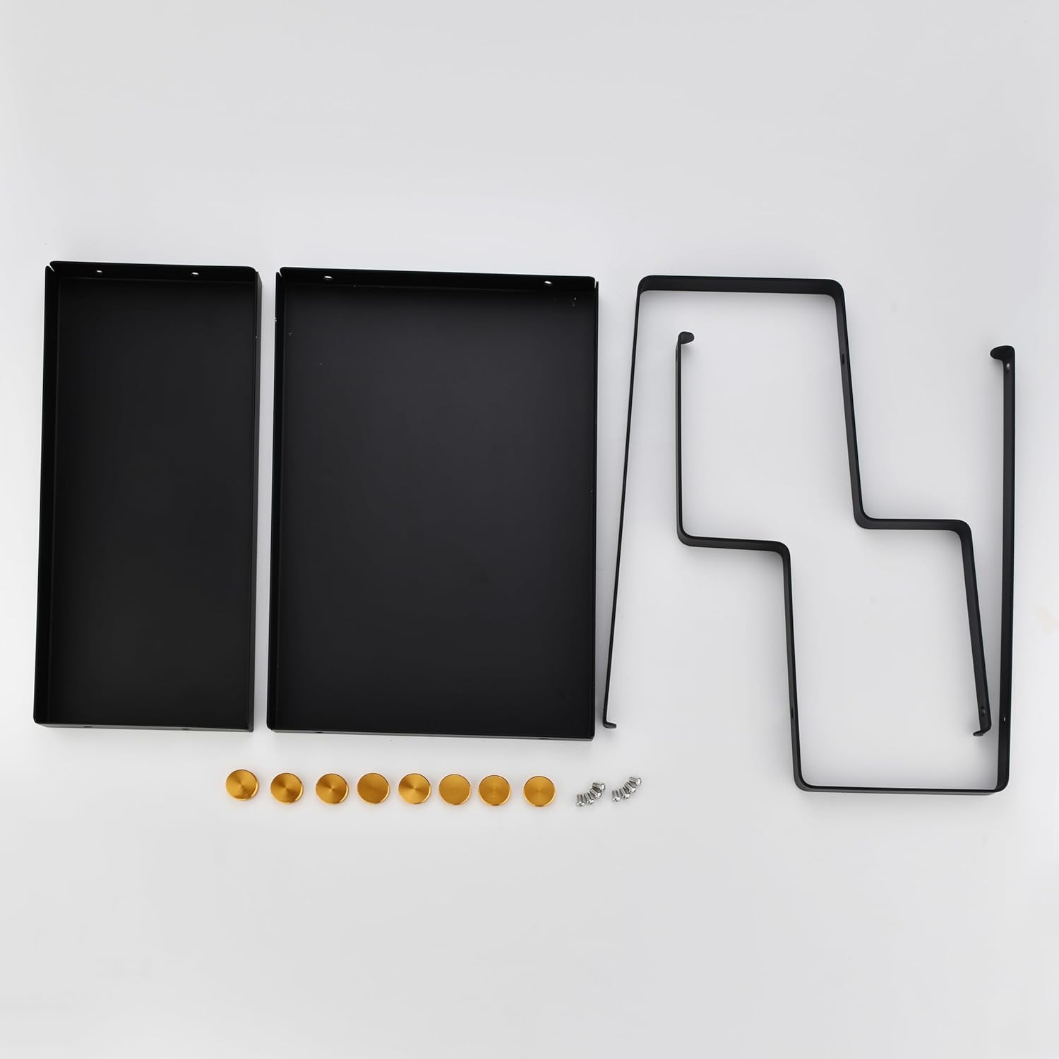 FFK 2 Tier Countertop Organizer, Cosmetic Organizer, Storage Shelf for Cabinet, Countertop, Pantry, Desktop, Ideal for Bathroom, Kitchen, Office (Black)