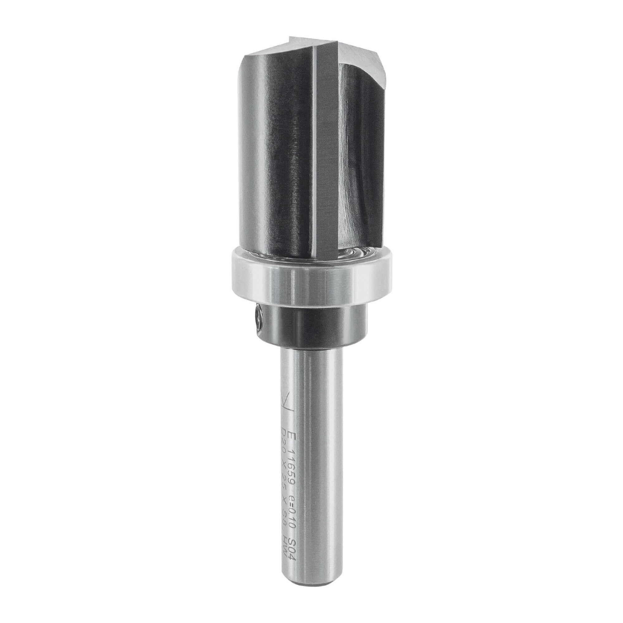 ENT 11659 Fresa per fresatura a filo carburo, codolo (S) 8 mm, diametro (D) 20 mm, NL 25 mm, SL 32 mm, GL 69 mm, con cuscinetto a sfere sul codolo