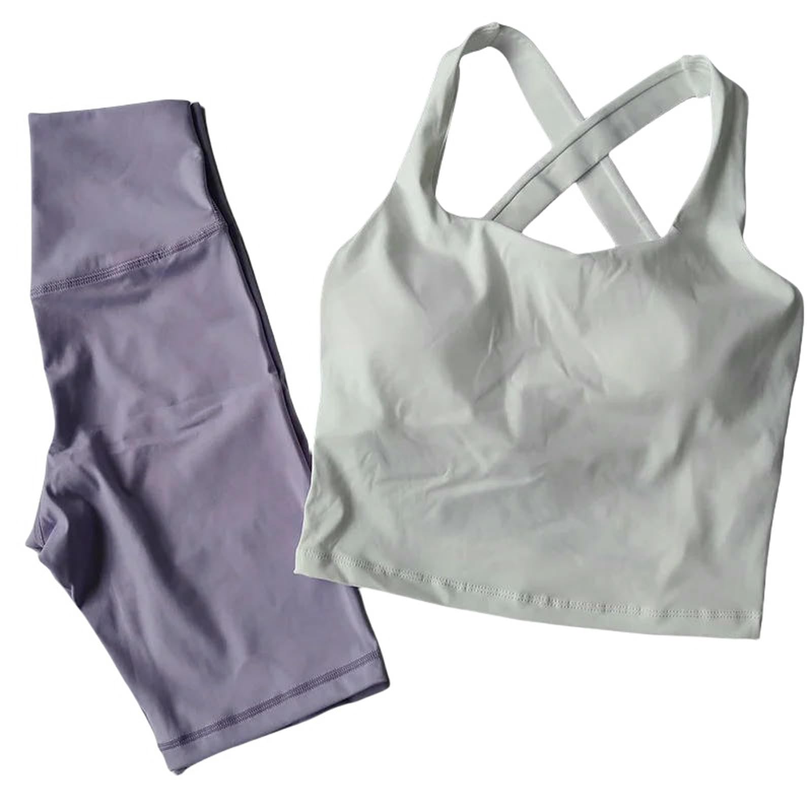 Conjunto de yoga para mujer, ropa deportiva de entrenamiento, ropa de gimnasio, pantalones cortos de cintura alta, trajes deportivos