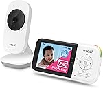 VTech VM819 Baby Monitor with Camera and Audio, 2.8” Screen Portable Baby Camera, Night Vision, 2-Way Audio, Temperature Sensor and Lullabies, Secure Transmission No WiFi, Ideal for Baby/Elderly/Pet