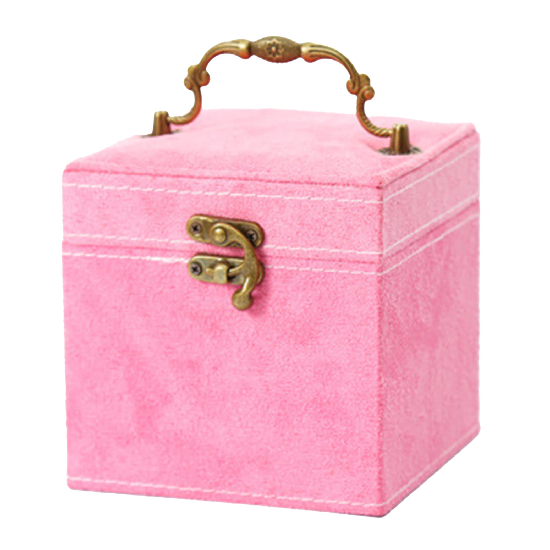 鏡付き宝石箱 携帯用アクセサリーケース ジュエリー収納　ピンク　可愛い Amazon｜可愛いハート型 ジュエリーボックス アクセサリーケース 2段式