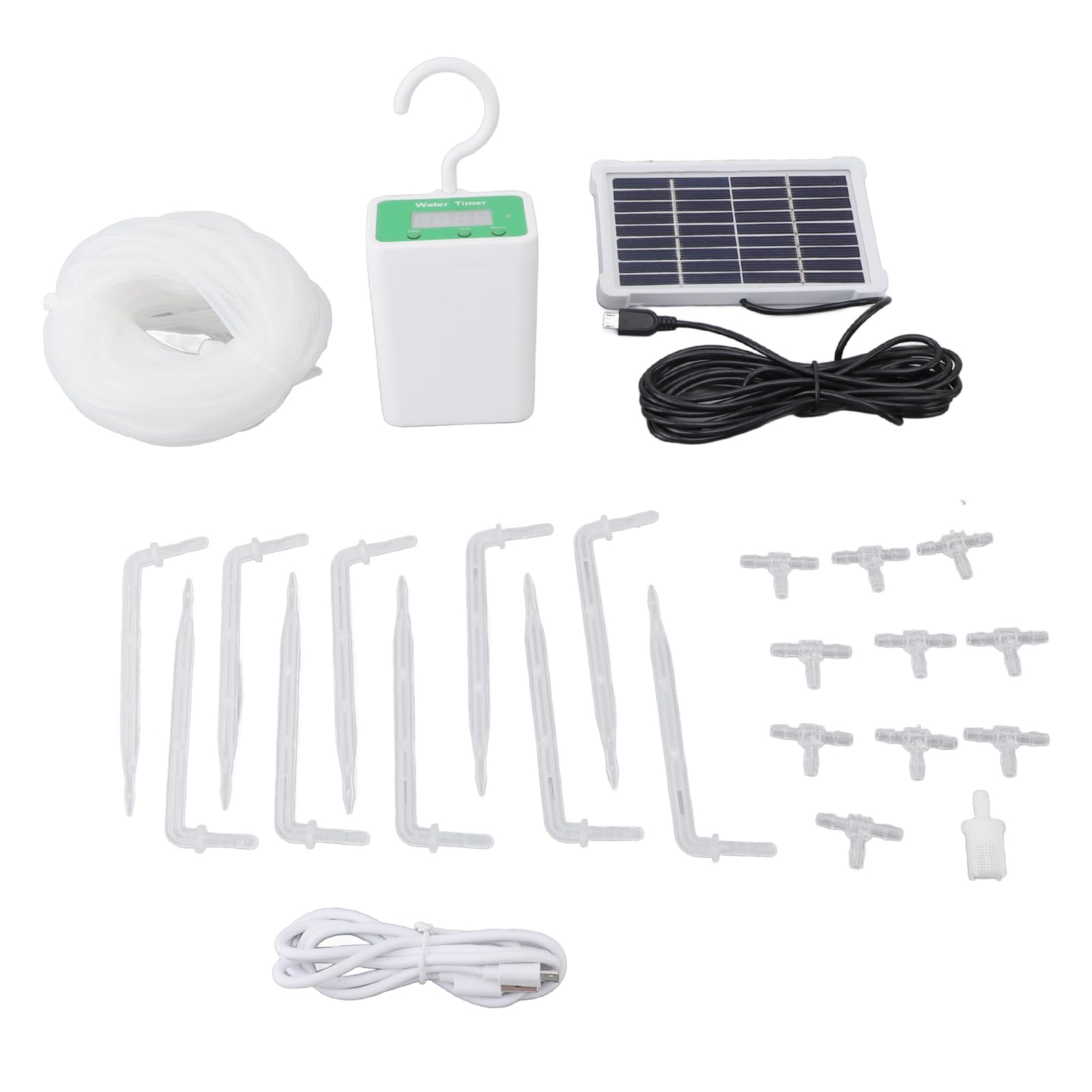 Irrigatore Automatico per Piante, di Irrigazione Ad Energia Solare con Timer e Design Impermeabile per Giardino, Respinge Animali e Uccelli