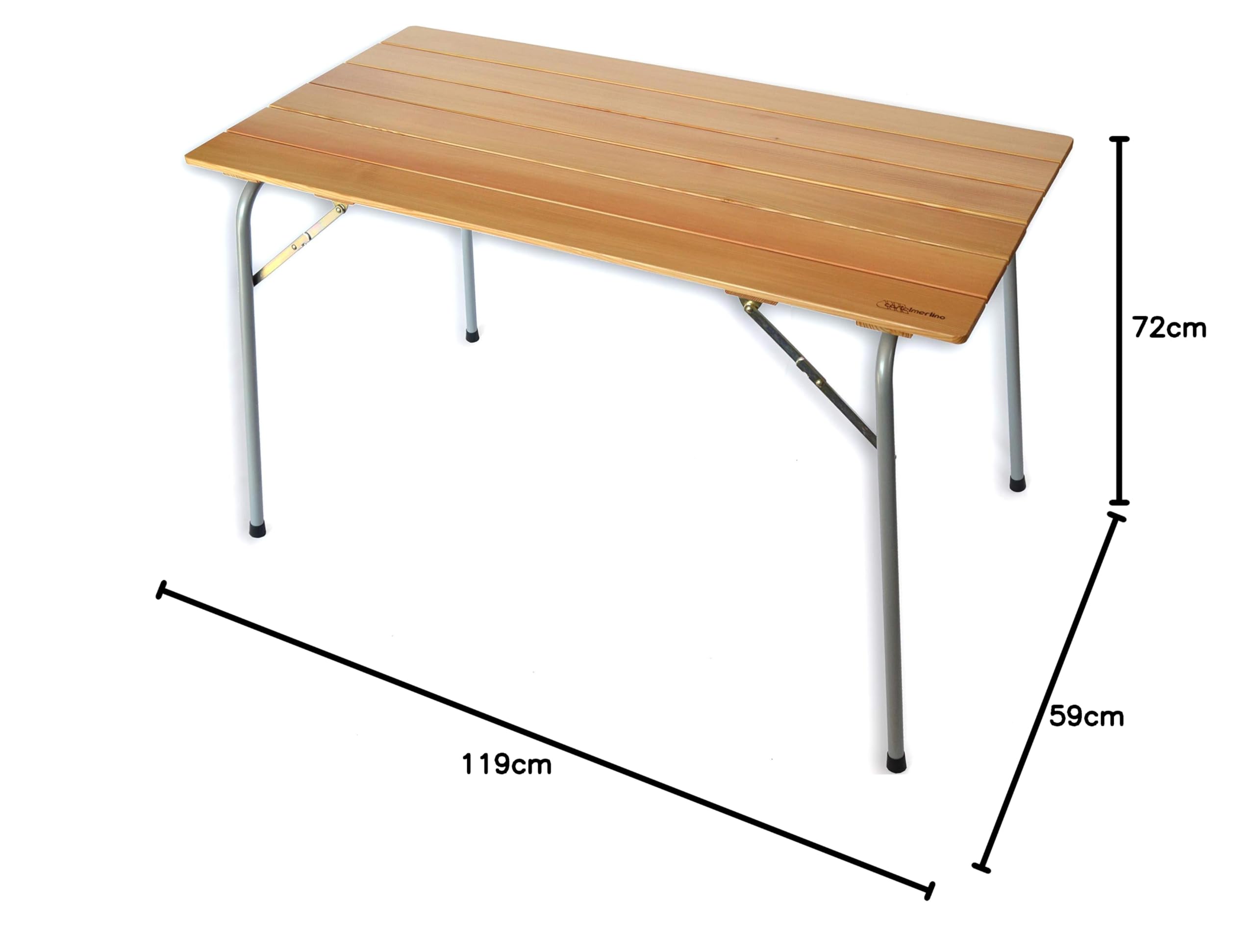 Castelmerlino Table Pliante Camper mélèze 120x60 cm avec Sac en Nylon