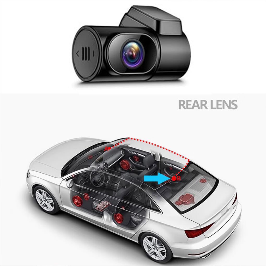 Dash Cam per auto con sensore G, 4 lenti, 2K1080P, con rilevamento