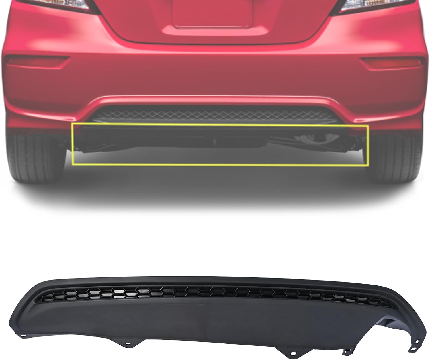 Rear Lower Bumper Valance 04716TR3A90 Fit for Honda Civic 2013 2014 2015 PP Textured Black Board Rear Lower Bumper Guard Cover Panel, Air Deflector Valance Molding Trim Replace HO1195101