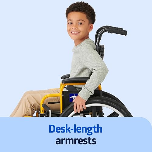 Miniatura 4 de Medline Silla de ruedas pediátrica para niños - Promueve la comodidad y la movilidad, asiento de 14 pulgadas de ancho x 12 pulgadas de profundidad