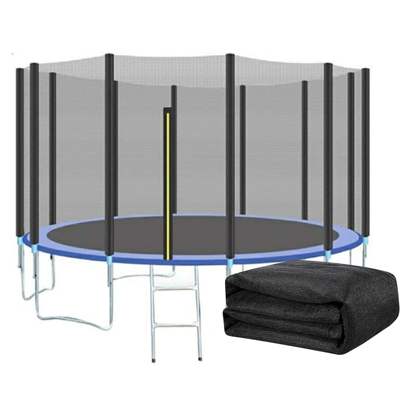 AMZBNEIDI Outdoor Trampoline Replacement Safety, Trampoline Safety Net Replacement 5-16ft Breathable Outdoor Net Only(12ft 8 Poles)