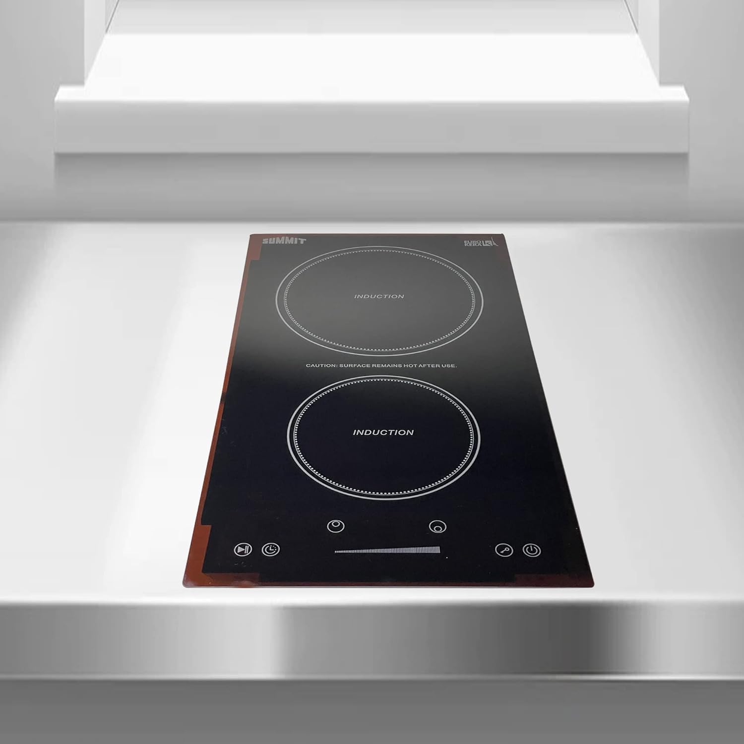 Summit 12" Induction Cooktop, 2 Cooking Zones, 115V Electric Cooktop, ADA Compliant Design, Black- SINC2B115