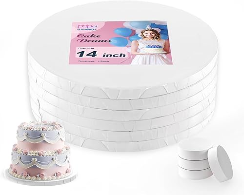 Miniatura 23 de Paquete de 4 tambores para pasteles de 8 pulgadas a prueba de grasa, tambor redondo sólido para tartas, suministros de decoración a prueba de Negro