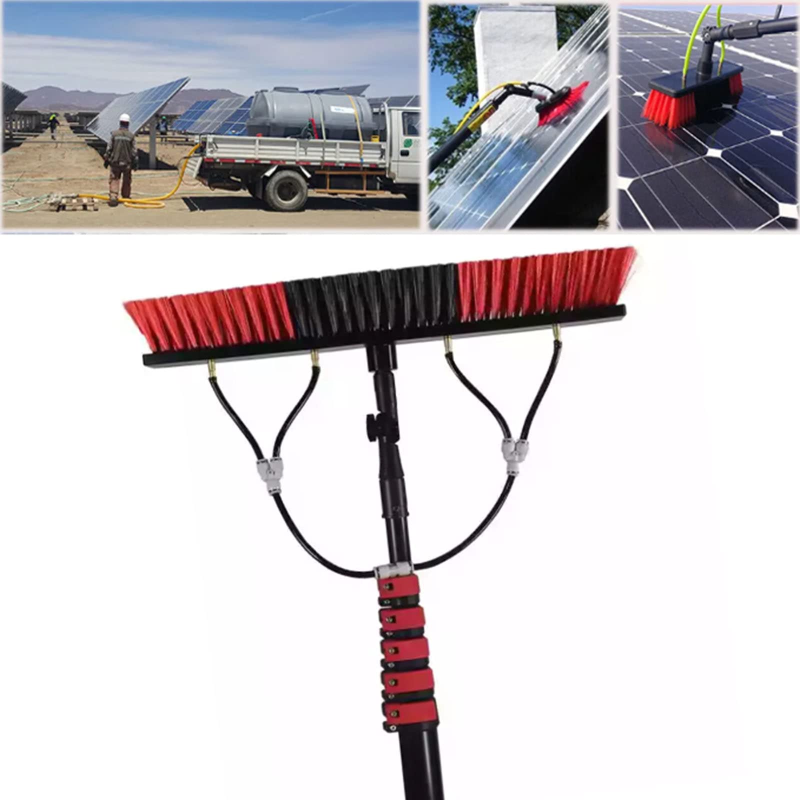 GTHTUHFD Carbon Fiber Retractable High-Altitude Cleaning Window Cleaning Brush, Solar Panel Cleaning Brush, Window Cleaning Pole Water Fed Brush,30Ft/9M,30ft/9m