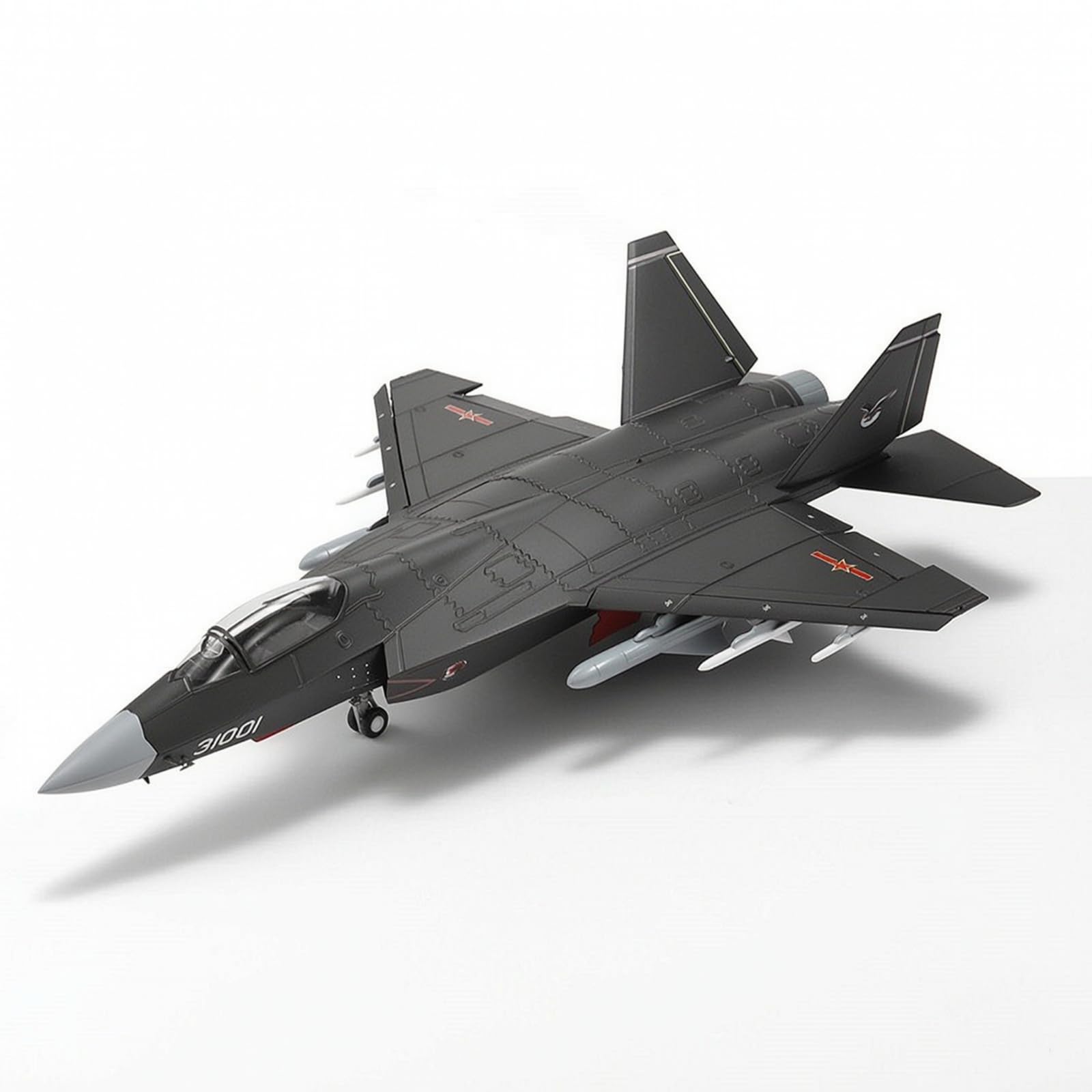 Colcolo Aereo Modello Caccia a Reazione Jet Militare Maquette Miniatura Collezione in Lega di Metallo con Finitura E Realistica Adatta per Ufficio Scrivania Libreria Esposizione