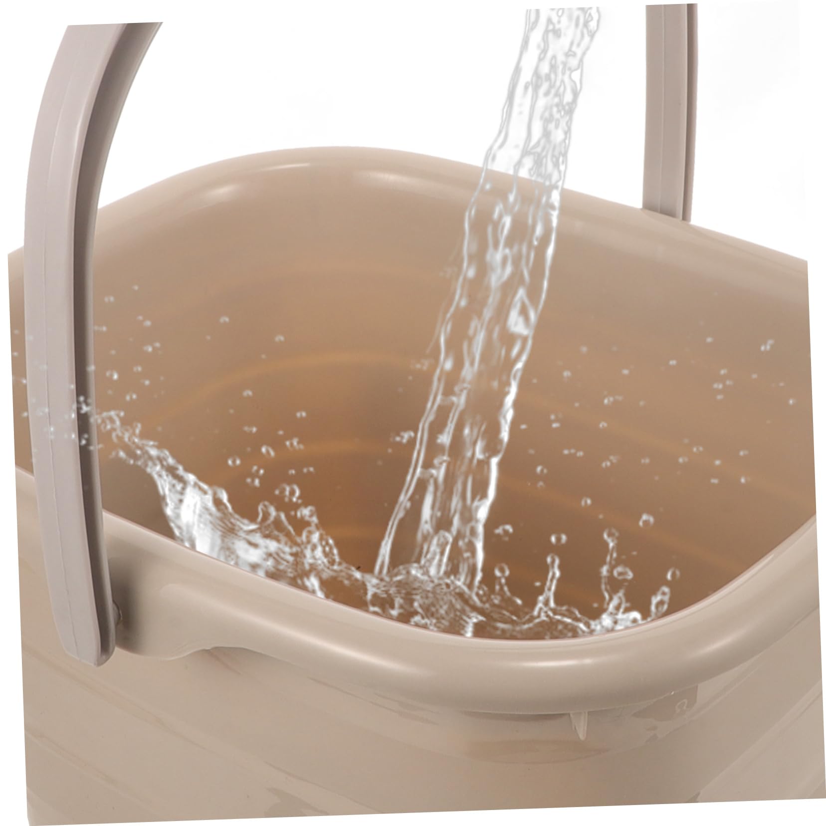 Secchio di Plastica con Manico, Secchio Rotondo Portatile 11l Khaki | Uso Multiplo per Pulizia e Sabbia, Capacità Robusta, Facile da Trasportare e Pratico da Utilizzare