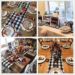Buffalo Plaid Table Runner 14x72inch Classic Farmhouse Table Runner Black and White Buffalo Check Table Runner for Wedding Christmas Thanksgiving Family Dinner Party Decoration Buffalo Plaid Table Runner 14x72inch Classic Farmhouse Table Runner Black and White Buffalo Check Table Runner for Wedding Christmas Thanksgiving Family Dinner Party Decoration