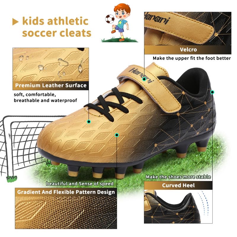 Hanani Boys Soccer Cleats Kids Girls FG/AG Soccer Athletics Sport Shoes Training Shoes Running Shoes Teenager Indoor Outdoor Football Shoes Sneakers for Unisex2