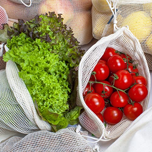 17 Reusable Cotton Mesh Bags