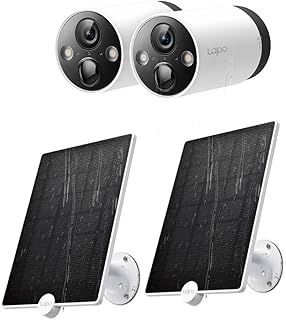 TP-Link Tapo 2K QHD Wireless Outdoor Security Camera with Solar Panel, Continuous Power, 4MP, Colour Night Vision, AI Detection, SD Local Storage, Works with Alexa & Google (Tapo C420S2 + Tapo A200x2)