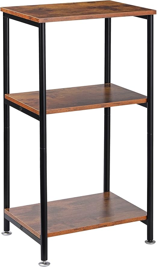 MOOACE Tall Side Table, 3 Tier End Table with Storage Shelf