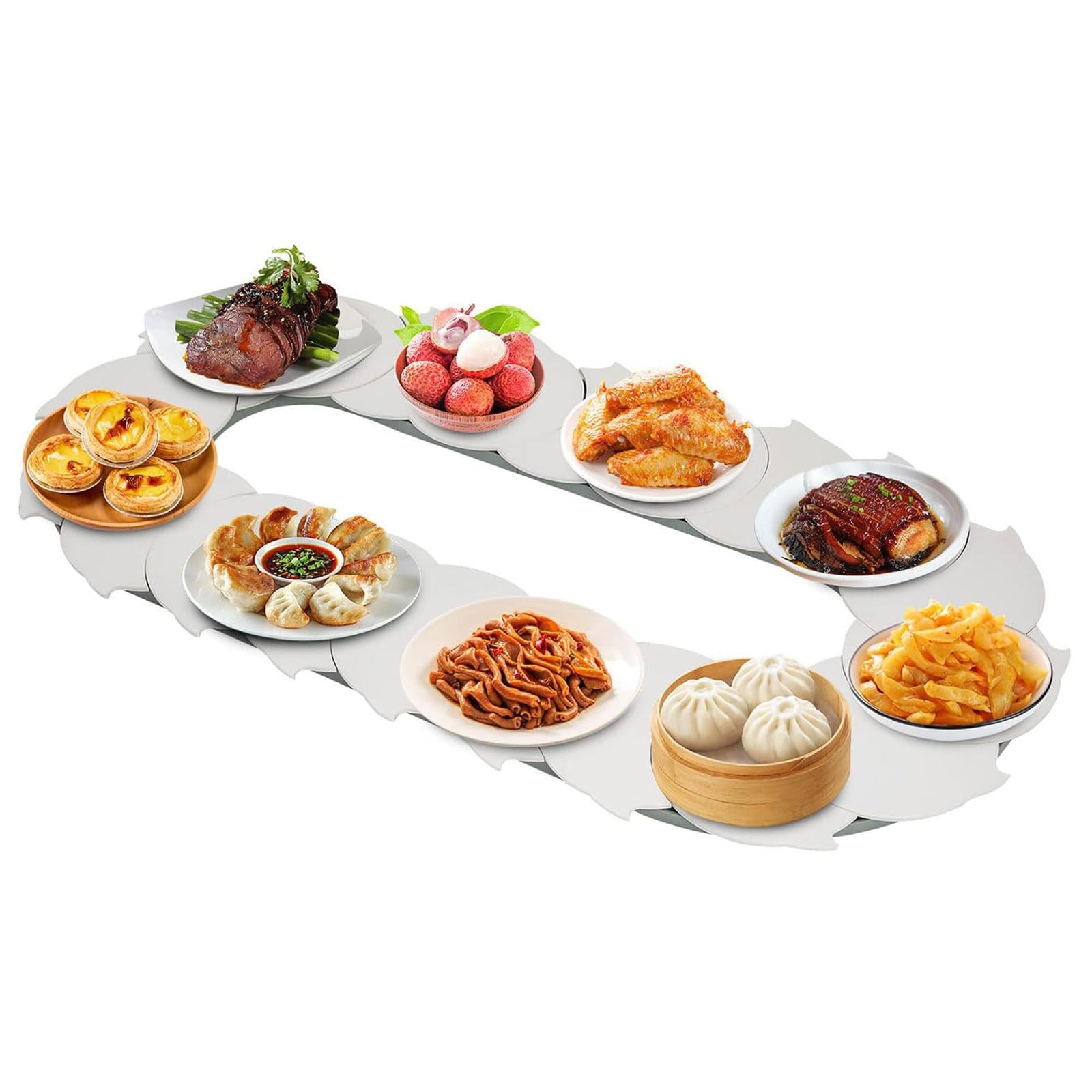 Plateau Tournant de Salle À Manger Antidérapant 1.2M Lazy Susan Rotatif 360°