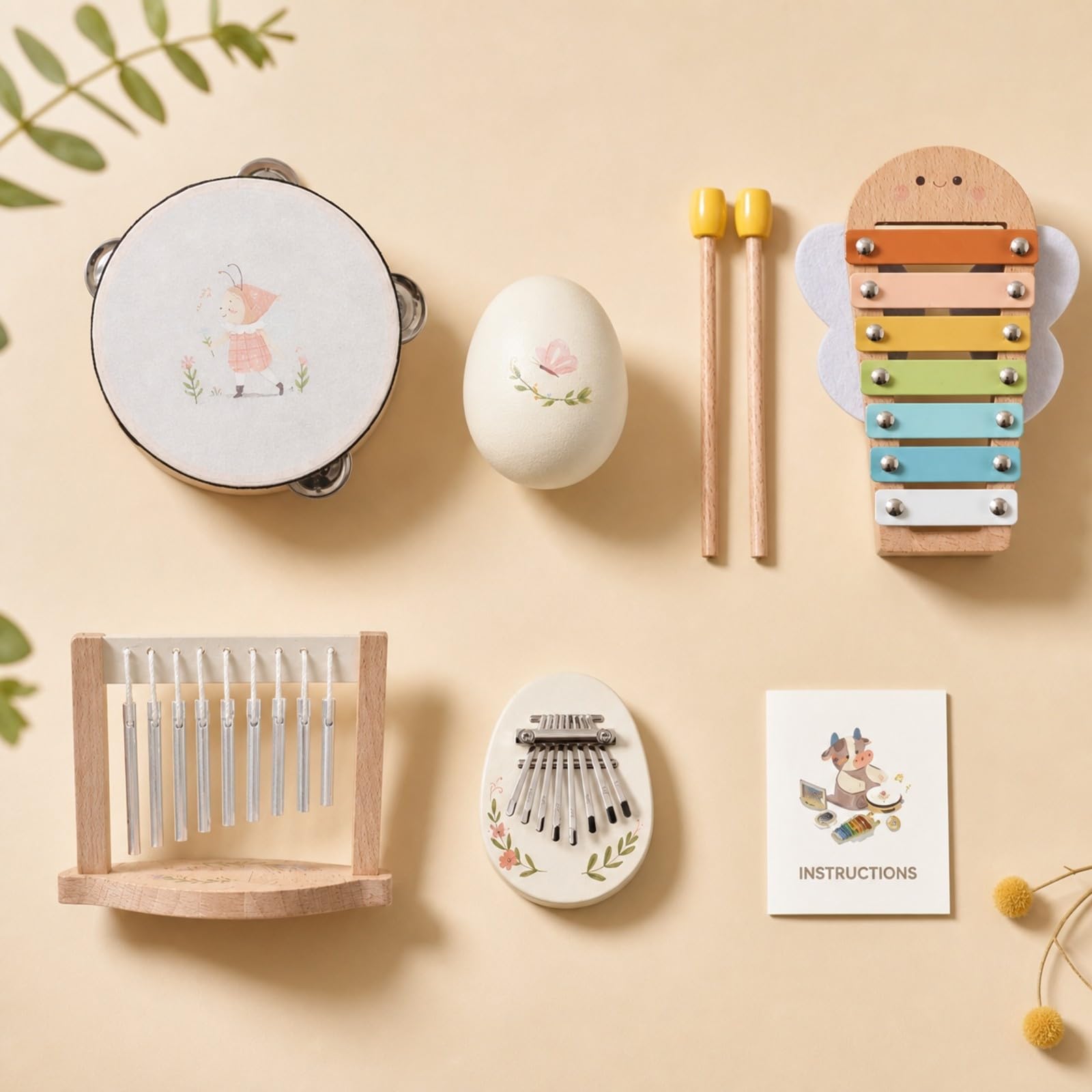 Jeu d’Instruments Musique en Bois | Ensemble Musical, Bords Arrondis, Ensemble Percussion, pr Crèche, Enfants, -s
