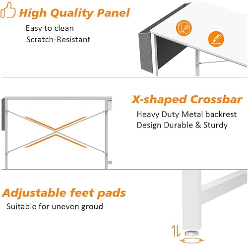 Miniatura 9 de Escritorio para computadora con cajón de 55 pulgadas para oficina en casa con almacenamiento, mesa de escritorio simple y moderna para trabajo, para