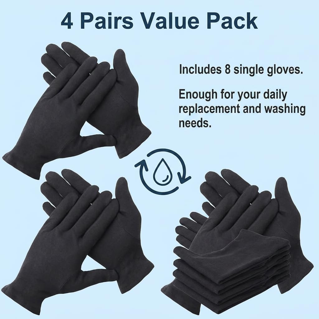 Gant noir gants coton noir epais taille L 4 paires gants thermiques gants hiver pour hommes et femmes protection des mains tres confortables lavables reutilisables et respirants lot de quatre paires