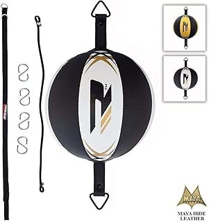 Double End Speed Ball Leather Boxing Double End Speed Ball Bag MMA Double End Dodge Ball Punching Training Floor to Ceiling Rope Workout - coolthings.us
