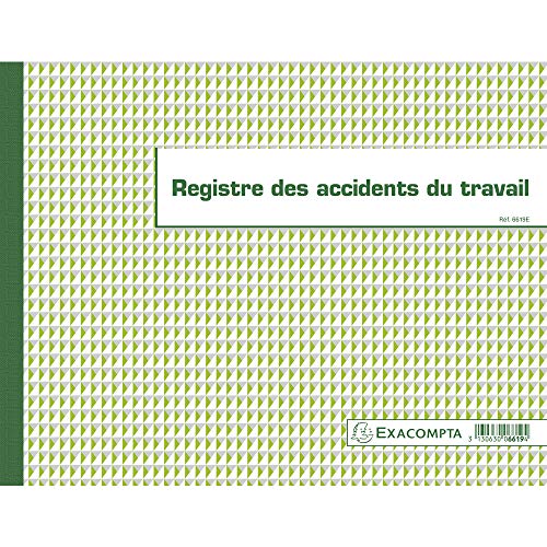 EXACOMPTA Piqûre 24x32cm Registre des accidents du travail bénins 20 pages