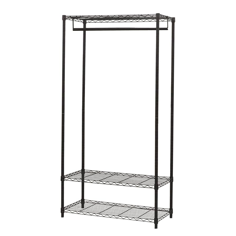 Amazon｜エイアイテック(AITECH) ハンガーラック 黒 キャスター