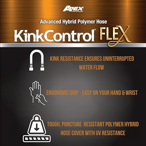 Miniatura 2 de Kink Control Flex - Manguera híbrida avanzada de 100 pies, 40% más ligera, ultra flexible, fácil de maniobrar, tecnología Neverkink, construcción