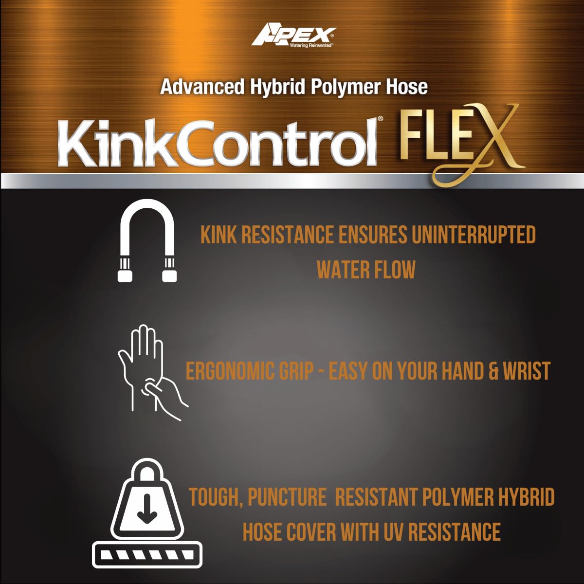 Teknor Apex 5102-100 - Manguera de jardín flexible con control de torceduras, color gris