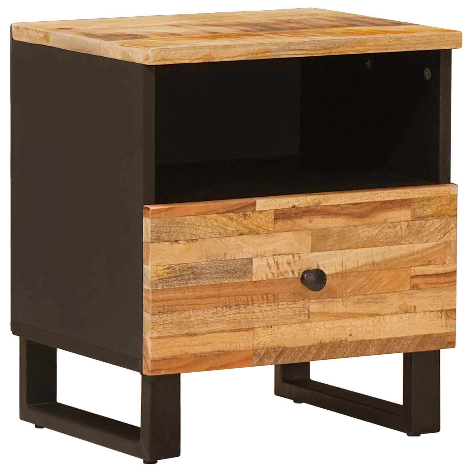 Table de chevet en bois de mangue massif marron de 40 cm pour chambre à coucher