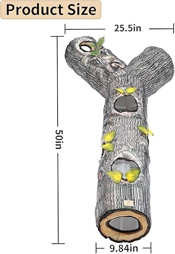 Miniatura 3 de Fhiny Túnel grande para gatos, tubo plegable de 3 vías con agujeros para mirar, túneles para gatos de interior, juguete interactivo para gatitos,