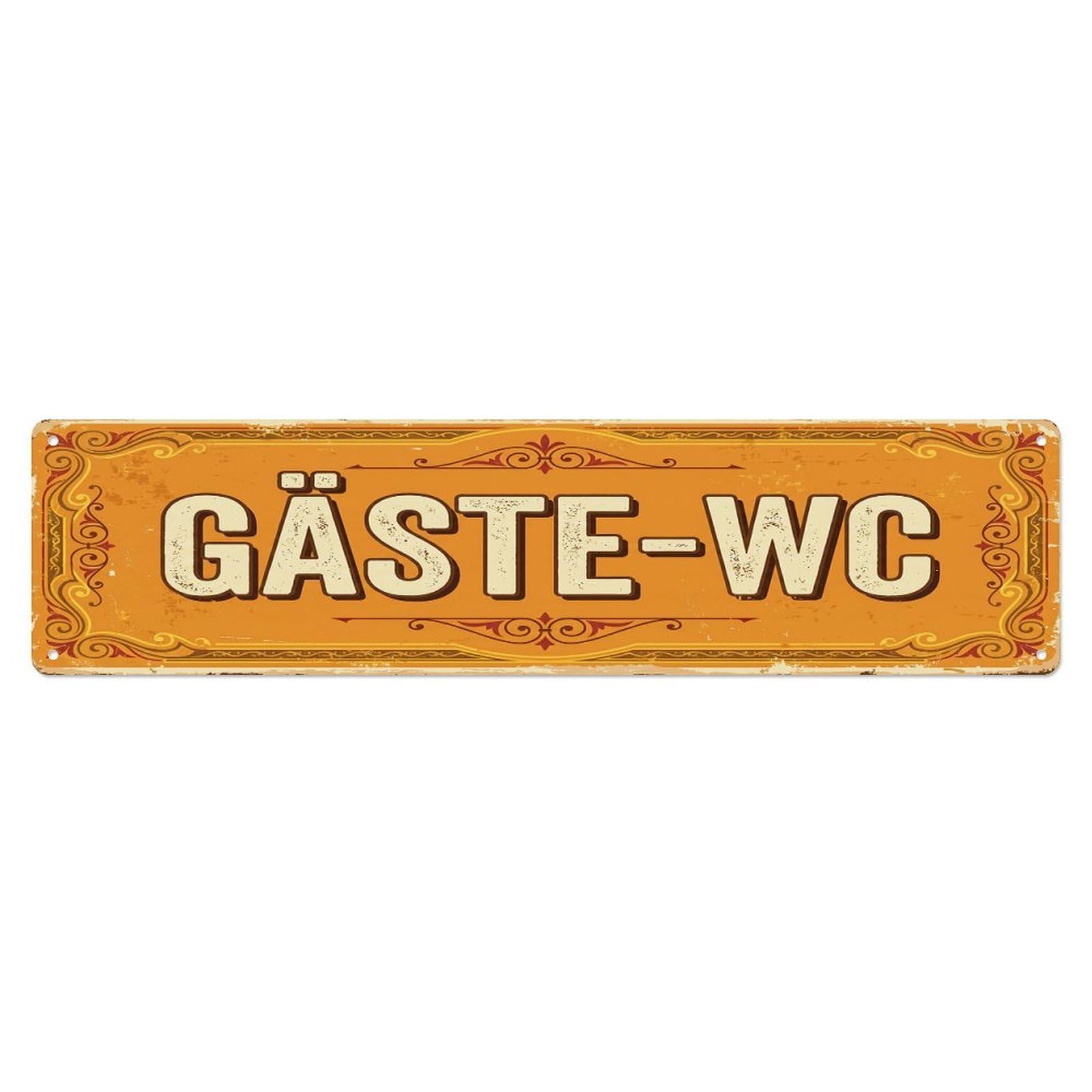 Retro Warm Home Lavatory Toilet(WC) Door Metal Tin Sign Plaque Wall Decor for Cafe, Club Bar, Office, Home Garden Metal Poster 4x16Inch