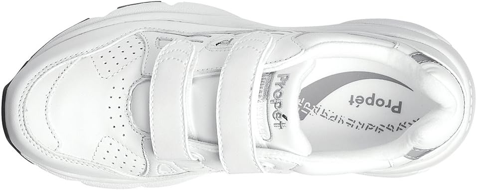 Propet Womens Stability Walker Strap Walking Walking Sneakers Shoes - White