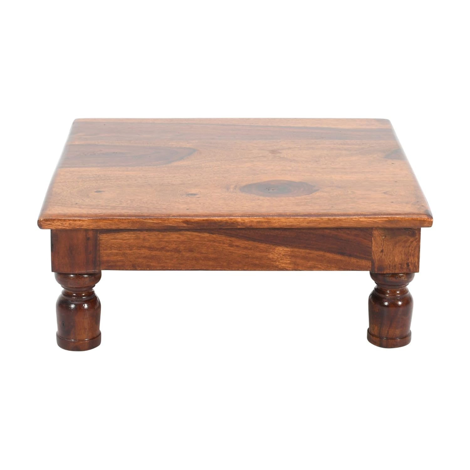 Shyama Home Style Sheesham Wood Pooja Chowki for Home Temple Wooden Bajot Chowki for Sitting (SHS-WB01-002)-picture-44