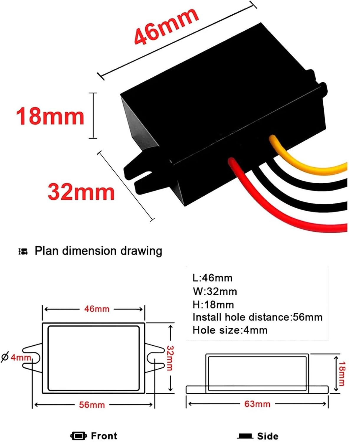 1 Pcs 12V to 24V 12 Volt to 24 Volt 1A-30A Step Up Boost Car Power Supply Power Converter Voltage Regulator DC DC Boost Module(12V to 24V 3A)