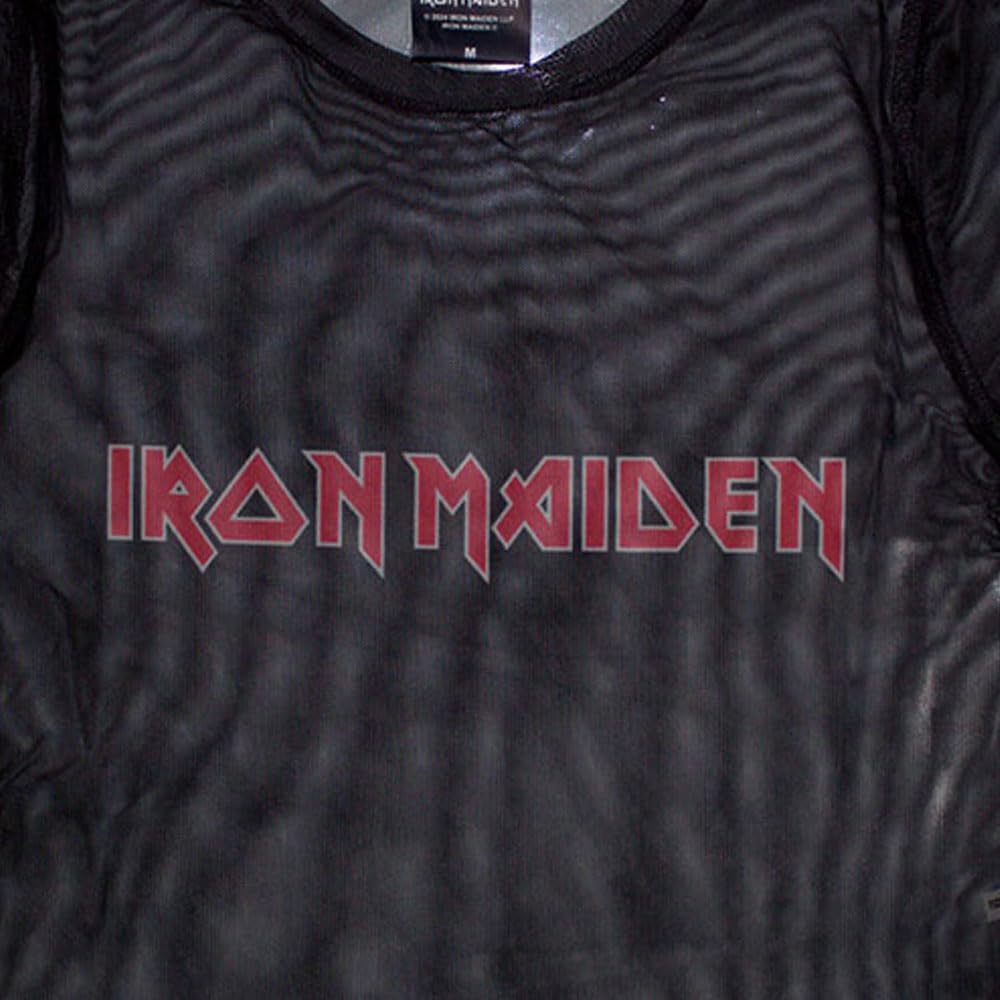 Rock Off officially licensed products Iron Maiden Band Logo Mesh Crop Top