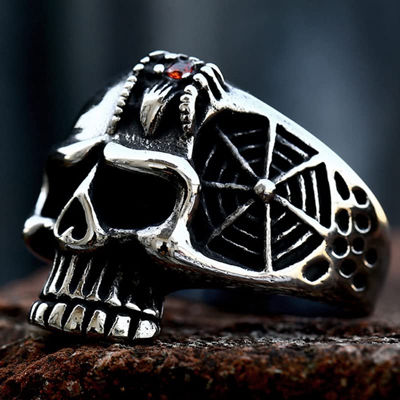 Image of Death Skull Ring for Men Stainless Steel Jewelry Biker Rings Scary Death Ring Skull for Gifts