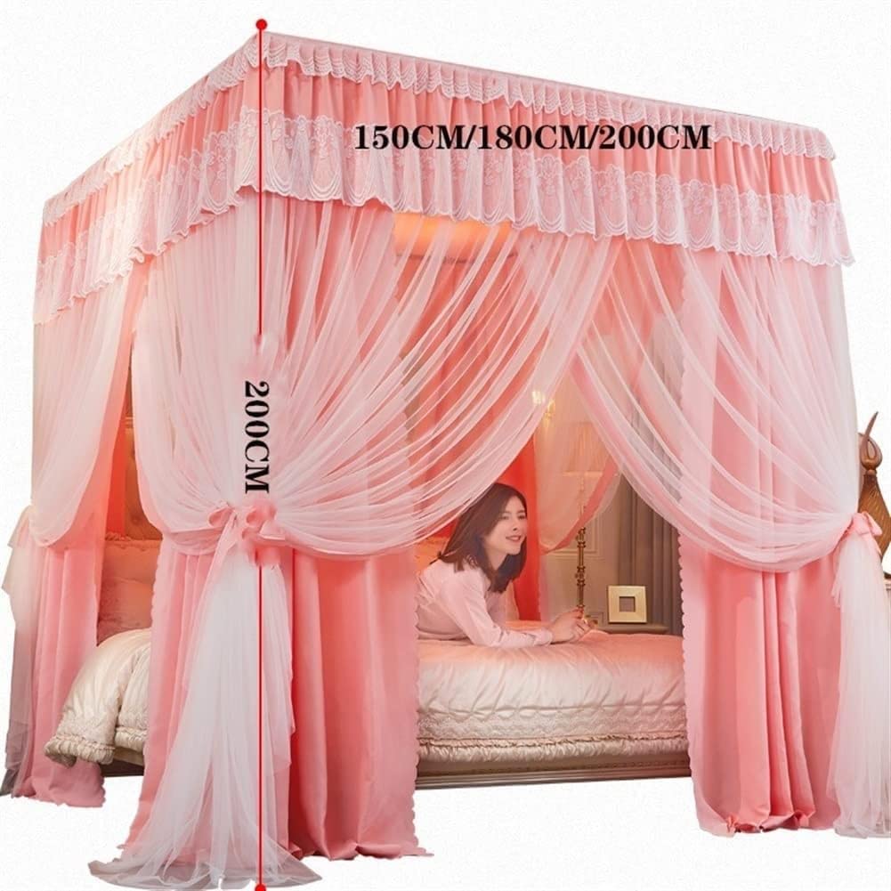 Ademend Ronde Luifel Kant Prinses Stijl Klamboe Bed Gordijn Netting Home Slaapkamer Decor (Beige