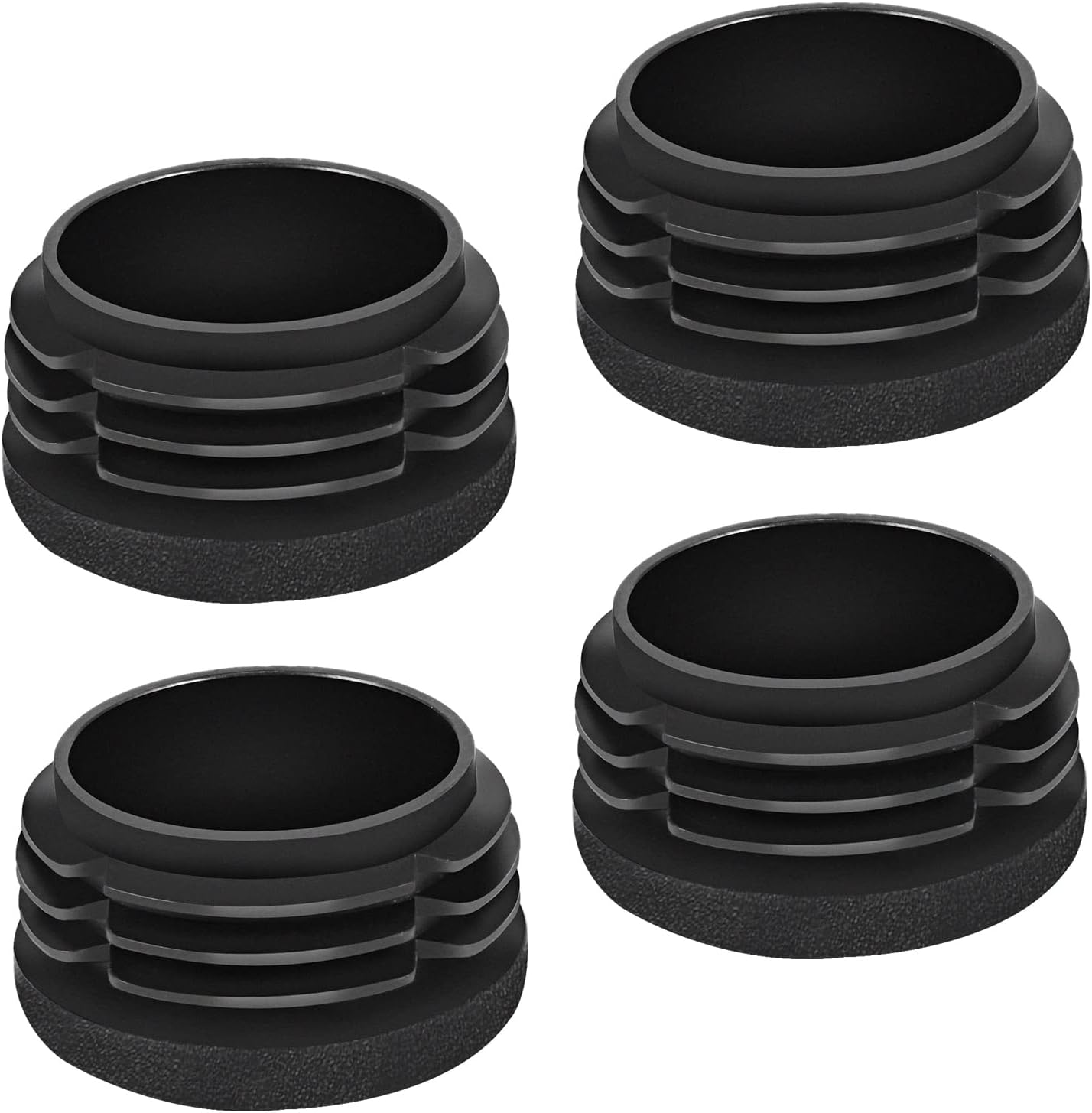 Plastic End Caps,moinkerin 4 Pieces Tube End Caps 20X20mm Round Tube Inserts Tubing End Cap Plug for Metal Tube, Chairs, Sofas, Tables, Shelves