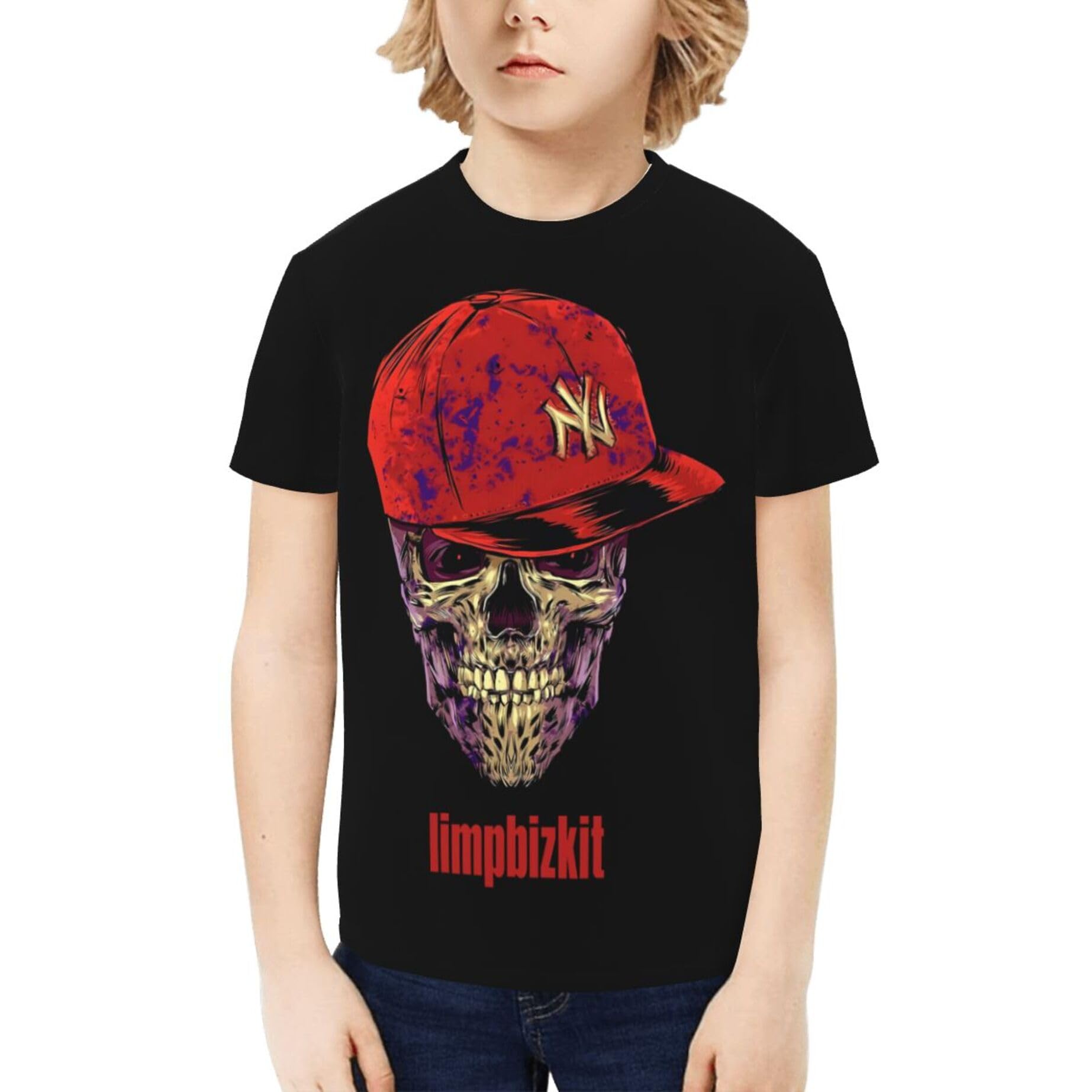 Unisex Bizkit Rap Rock Band Limp Teenager T-Shirt Multicolour Graphic Shirts for Teens Crew-Neck Short Sleeve Tees Multicoloured S