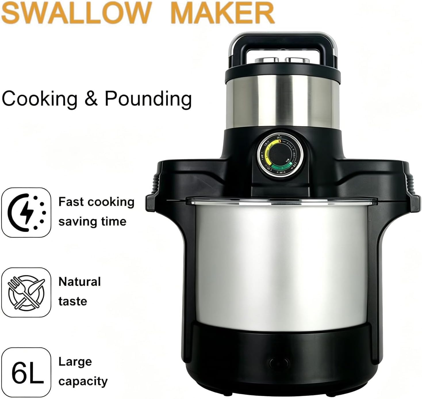 Procesador de alimentos y picadora de carne de acero inoxidable de 220 V 1600 W, 6 litros