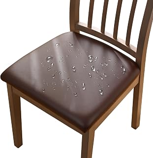 Alishomtll Juego de 4 o 6 fundas de piel sintética para silla, impermeables, extraíbles, lavables, para comedor, cocina, boda, jardín, oficina (café, 6 unidades)