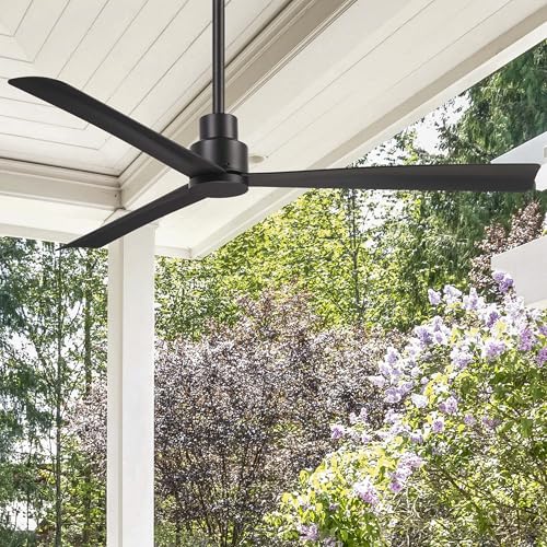 Image of Minka-Aire F787-CL Simple 52 Inch Outdoor 3 Blade Ceiling Fan with DC Motor in Coal Finish