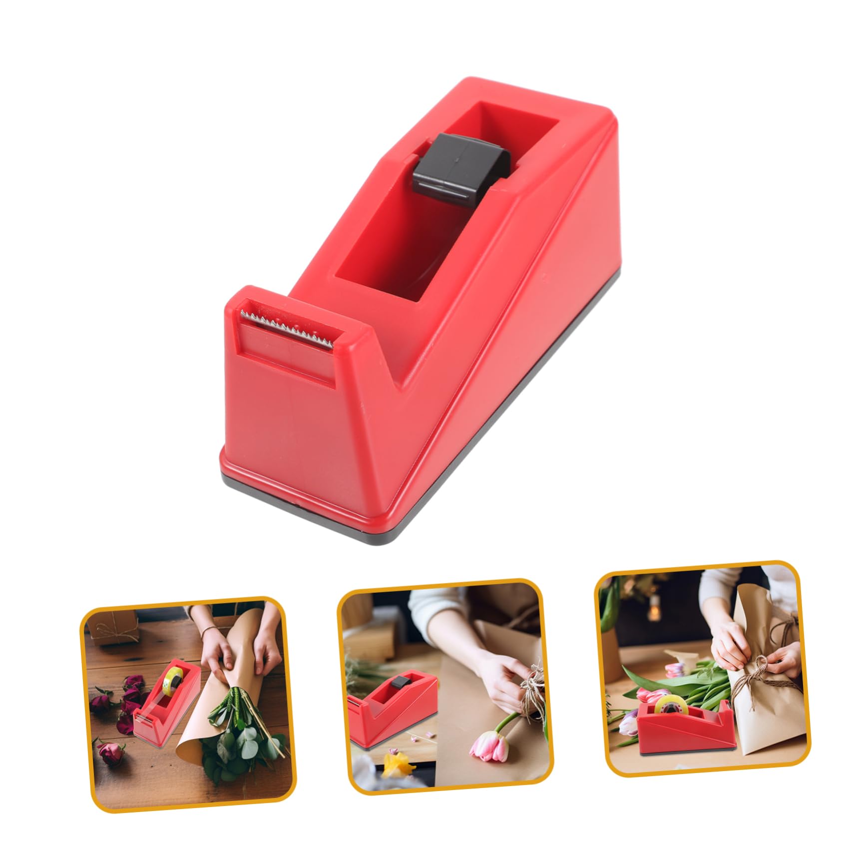 3 Sätze Blumenbandbasis blumengesteck blumenstecker floristenbedarf Blumenklebebandspender Mini-Klebebandabroller Lieferungen kleiner Bandschneider Blumenbandabroller Plastik