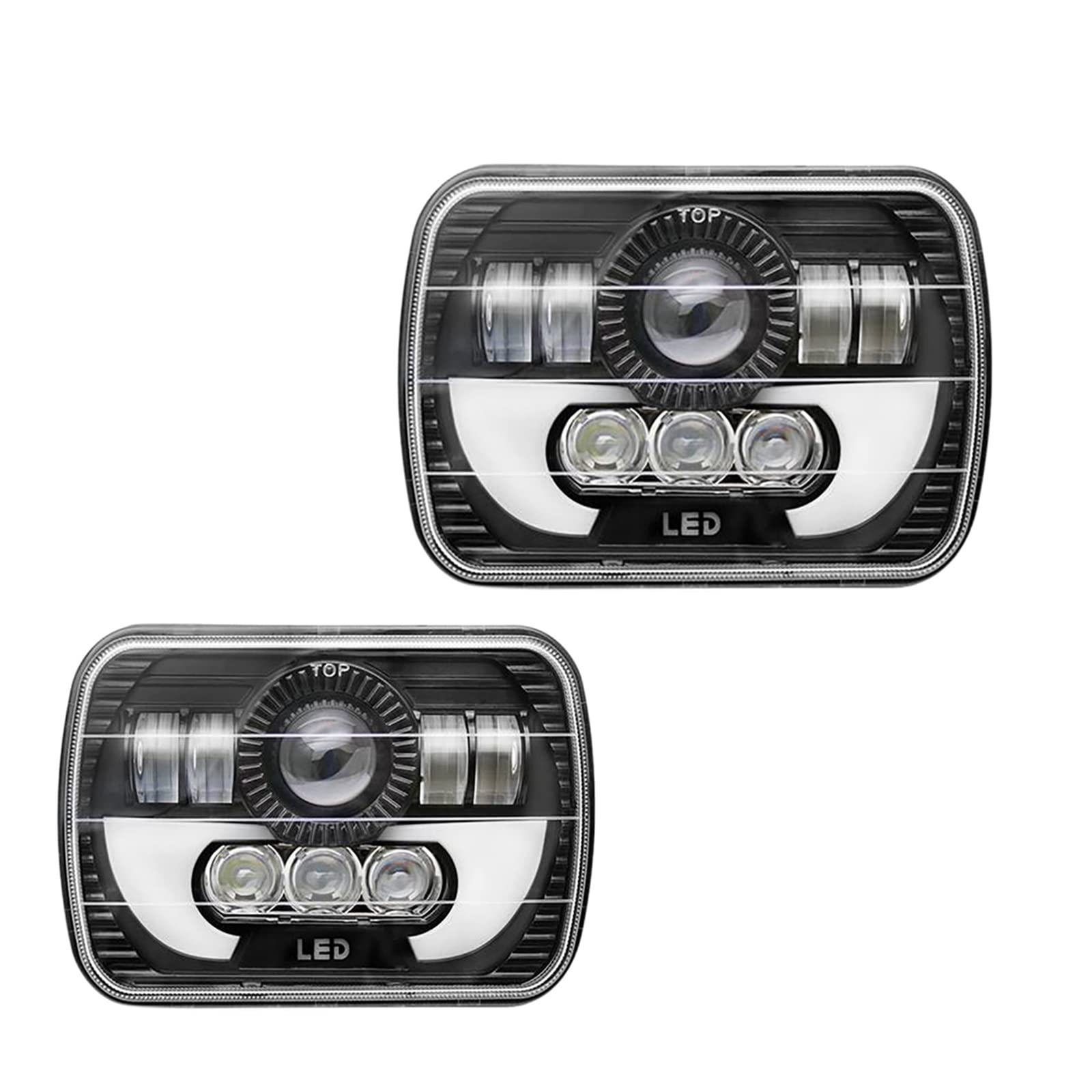 2PCS 7 Pollici Piazza Daytime Corsa E Jogging Luce Auto Moto Faro Anteriore DRL High Low Beam Flood Faretti HA CONDOTTO LA Luce Del Lavoro