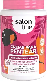Salon Line, Creme de Pentear, Definição Ultra Volume, Vegano - Para Cabelos Ondulados, Cacheados, Crespos e em Transição, 1kg