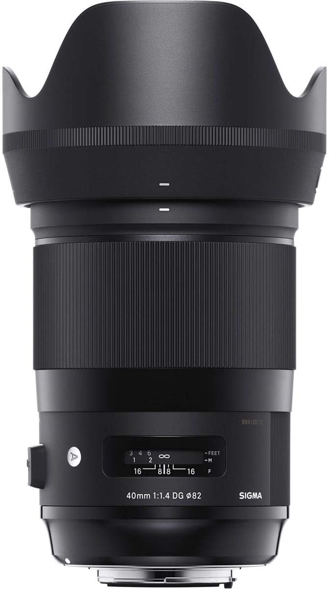 Sigma 40mm f/1.4 DG HSM Art Lens, side view bil-kontrolli