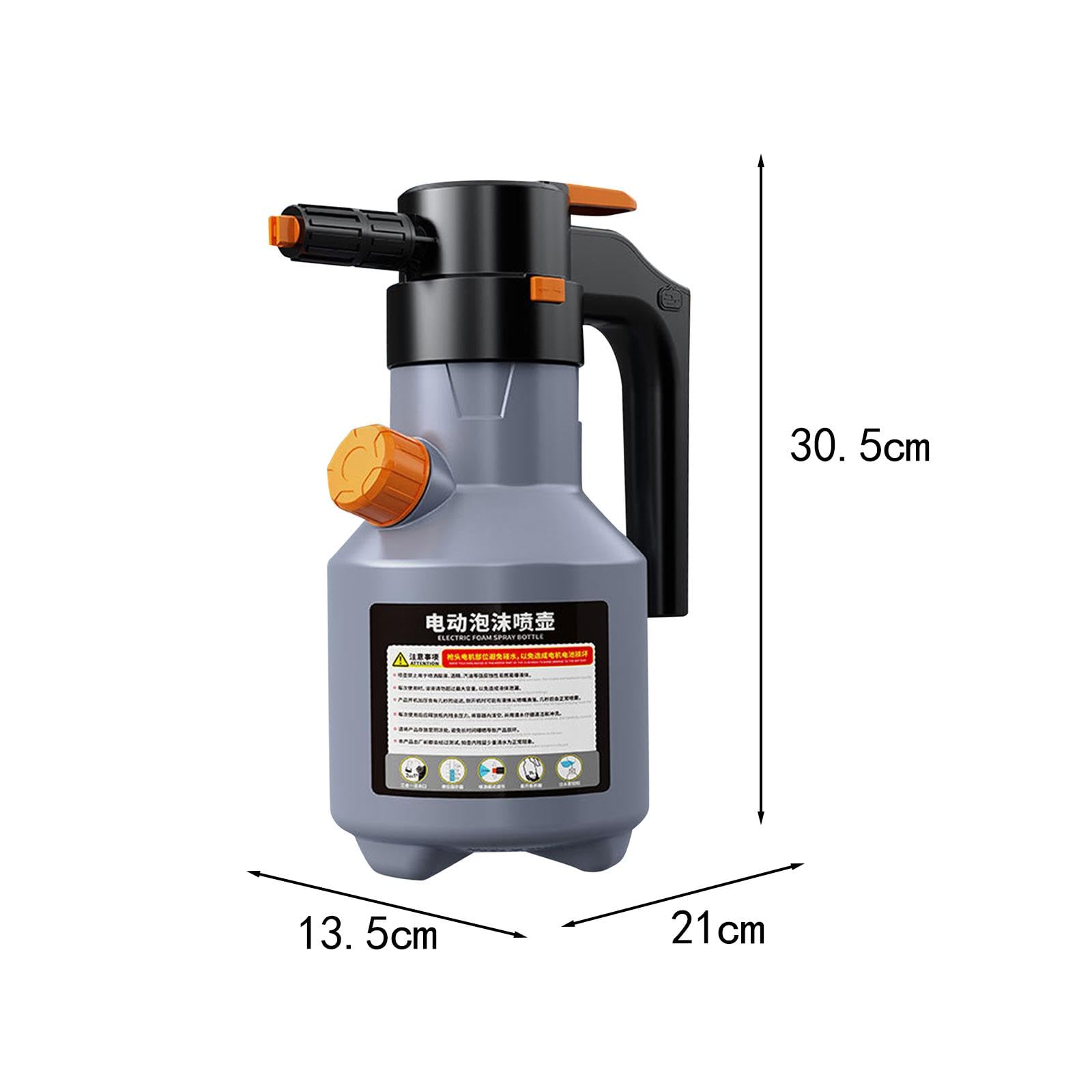 Oshhni Pulverizador de Espuma Recargable de 2L, Dispositivo automático para Limpieza, Gris
